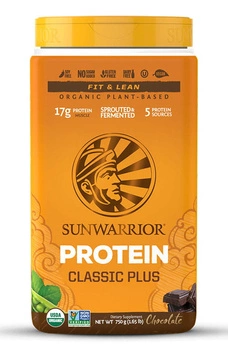 Sunwarrior Classic PLUS - Czekoladowe białko wegańskie (30 porcji / 750g)