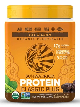 Sunwarrior Classic PLUS - Czekoladowe białko wegańskie (15 porcji / 375g)